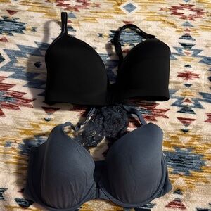 Victoria's Secret Black and Blue Bras